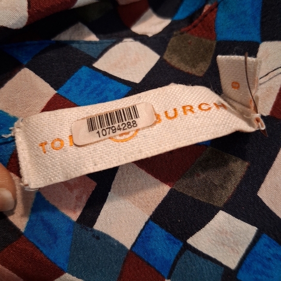 Tory Burch Kaylee Silk Dress Navy Prism  Size 0 - Picture 5 of 13